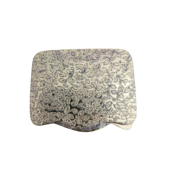 Antique Gold Etched Compact Enamel Cherub Inlay - Picture 6 of 6